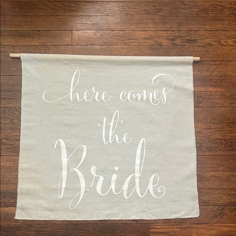 Here Comes The Bride Canvas Banner